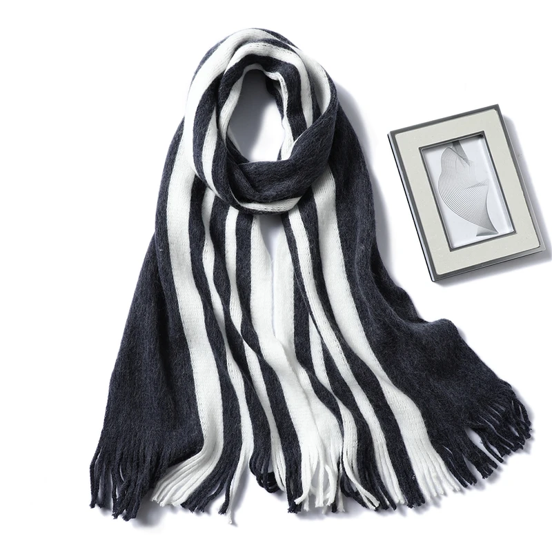 Winter Scarf for Women Fashion Solid Cashmere Scarves Neck Warm Soft Long Size knitted Men's Scarfs Female Foulard Shawls