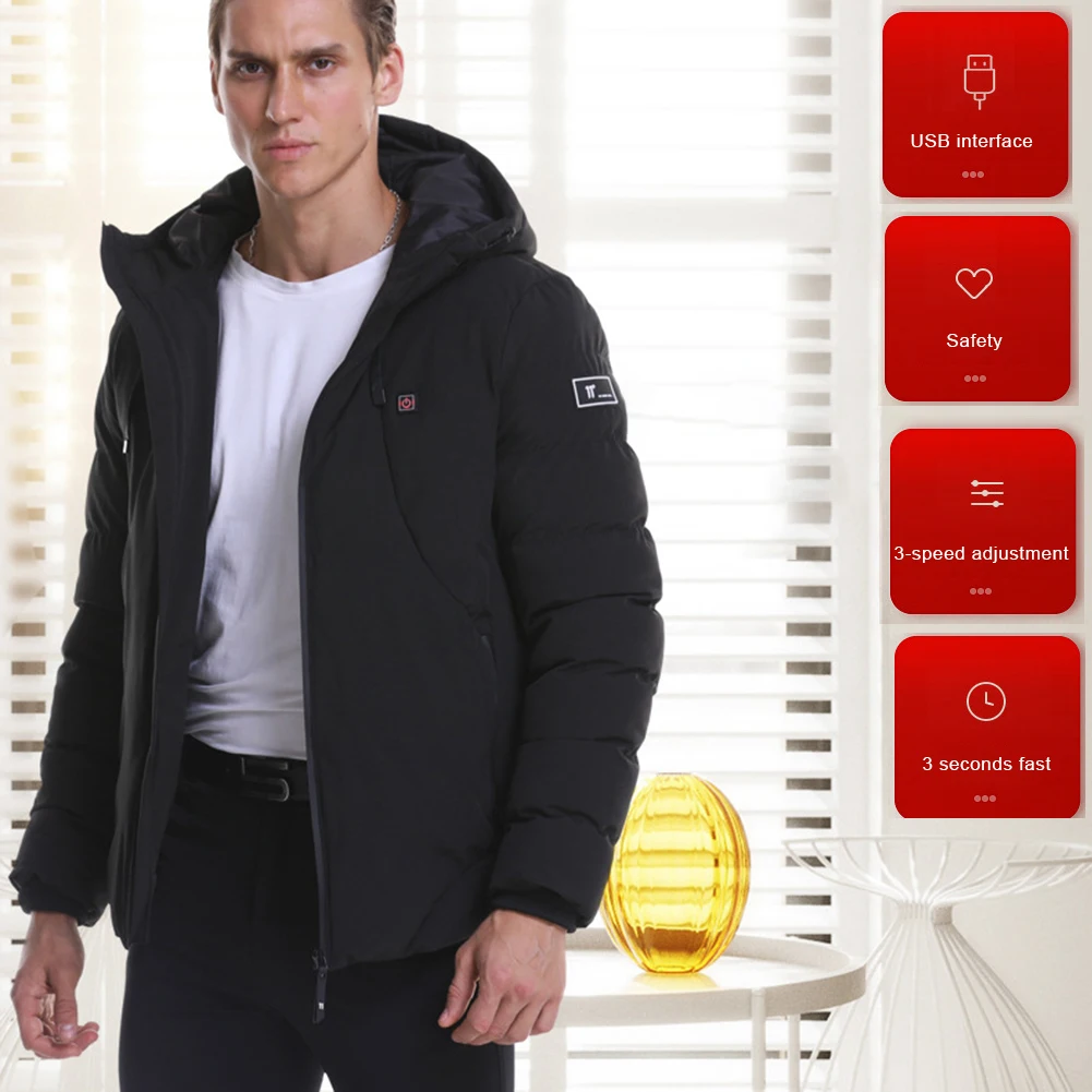 Fashion Couple Men Women Electric Heated Jacket Coat Heating Waistcoat USB Thermal Warm Clothes Feather Hot Sale Winter | Спорт и