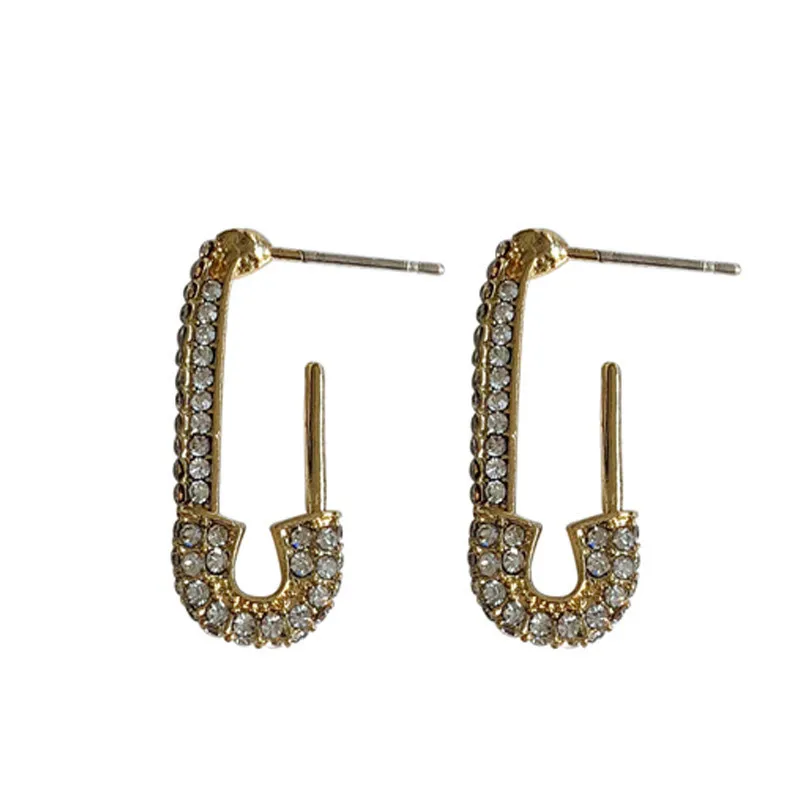

TIMEONLY Creative Paperclip Dangle Earring Shinning Rhinestones Alloy Earring for Women Fashion Ladies Anniversary Jewellery