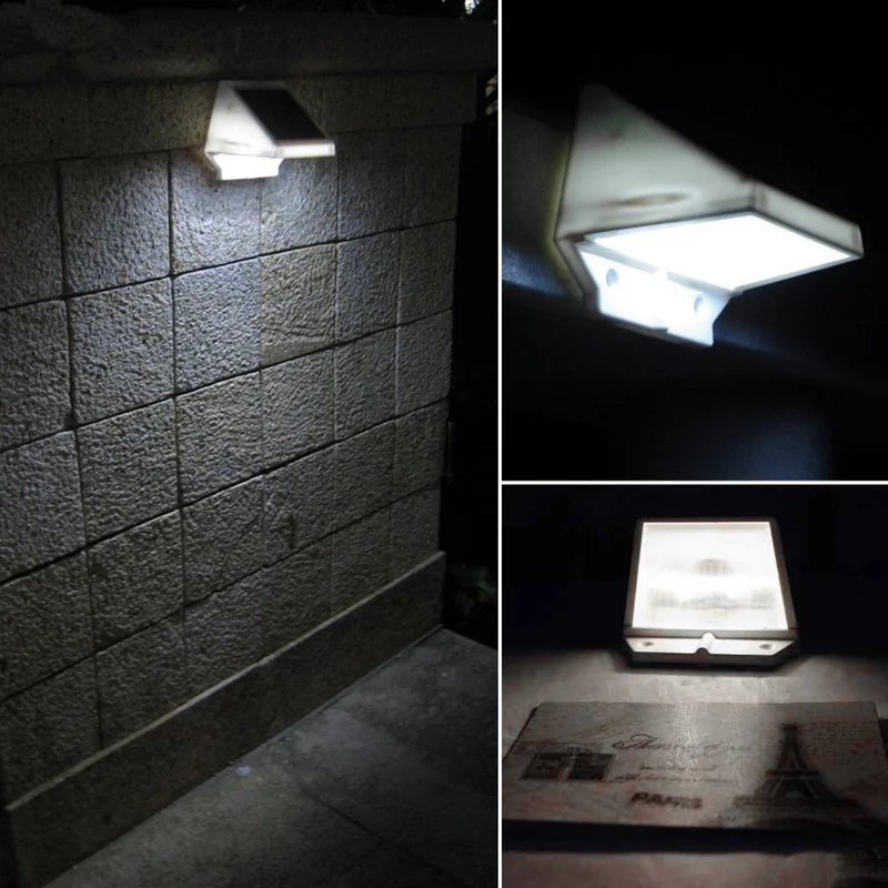 Уличный настенный треугольный светильник на солнечной батарее 4 светодиода для