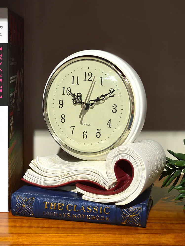 Модные часы в стиле ретро для гостиной простые бесшумные деревянные настольные