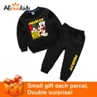 Симпатичный комплект одежды Микки Минне для маленьких девочек и мальчиков, хлопковый топ + штаны, костюм из 2 предметов, Детские весенне-осенние спортивные костюмы, одежда