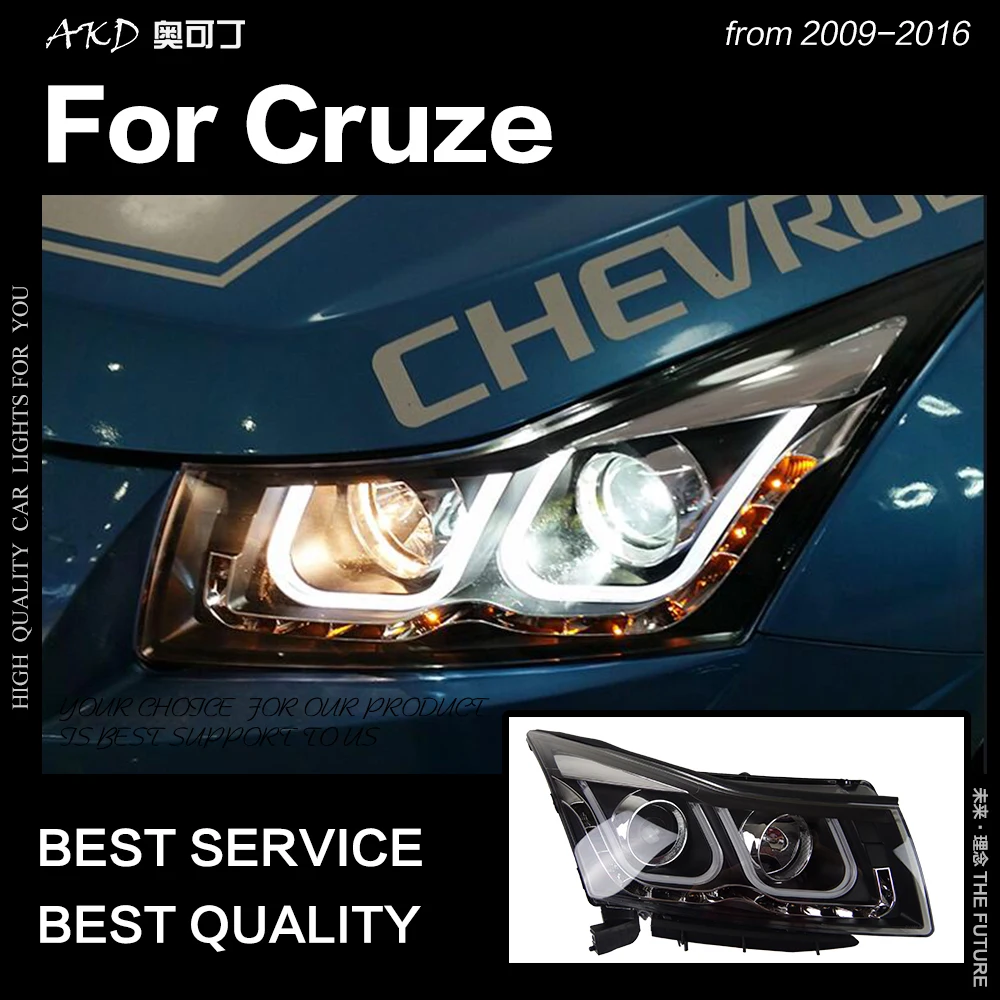 AKD автостайлинг фары для Chevrolet Cruze 2009 2016 светодиодный ные DRL Hid Биксеноновые