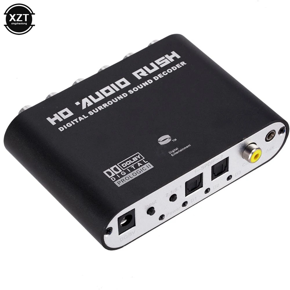 5.1 channel Digital to Analog Stereo AC3 Audio Converter Optical SPDIF Coaxial AUX 6 RCA Sound Decoder Amplifier | Электроника