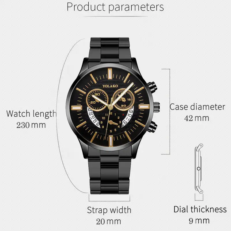 

Luxury Analog Business Mens Wrist Watch Fashion Mens Stainless Steel Mens Quartz Watches High-end Brand Casual Round Mens Watch