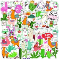 50pcs cute alpaca cactus cartoon graffiti sticker kawaii cartoon animal sticker notebook suitcase skateboard waterproof stickers
