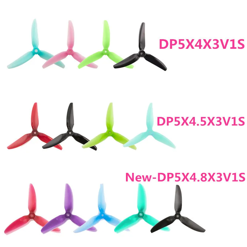 

2 пары, прочный 3-лопастной пропеллер HQProp DP5X4X3V1S DP5X4.5X3V1S New-DP5X4.8X3V1S 5040 5045 5048 5 дюймов для радиоуправляемого FPV гоночного дрона
