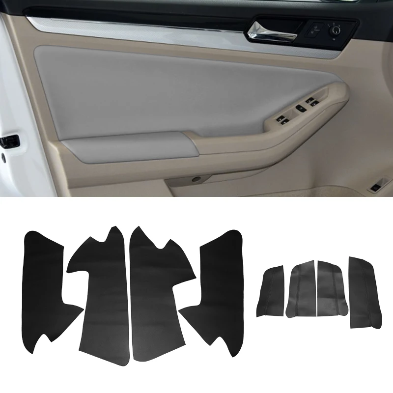 

For VW Jetta MK6 2015 2016 2017 2018 Microfiber Leather Interior Car Door Handle Armrest Panel Cover Protective Trim