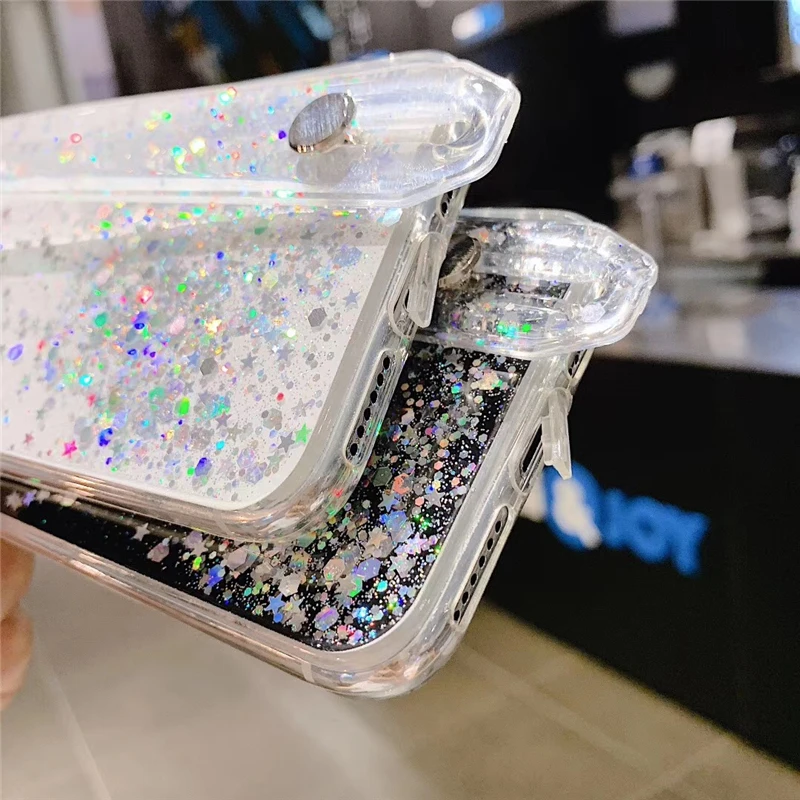 Чехол для телефона с блестящим порошком iPhone 11 Pro Max XR XS 7 8 6S Plus мягкий эпоксидной