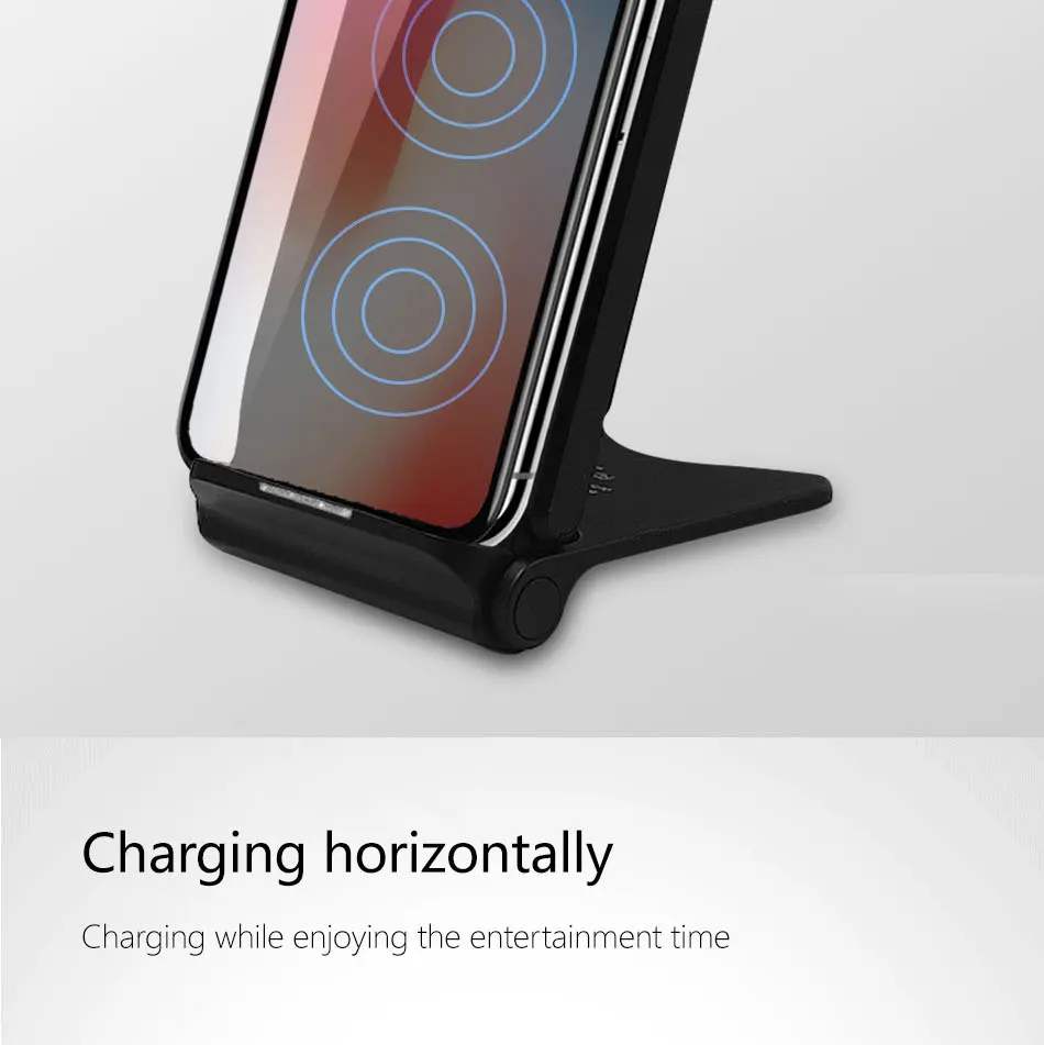 Складная 10 Вт Беспроводная подставка для зарядного устройства для iPhone X XR XS 8 Беспроводная зарядка индуктивное зарядное устройство для Samsung Galaxy S8 S9 Note 8 9