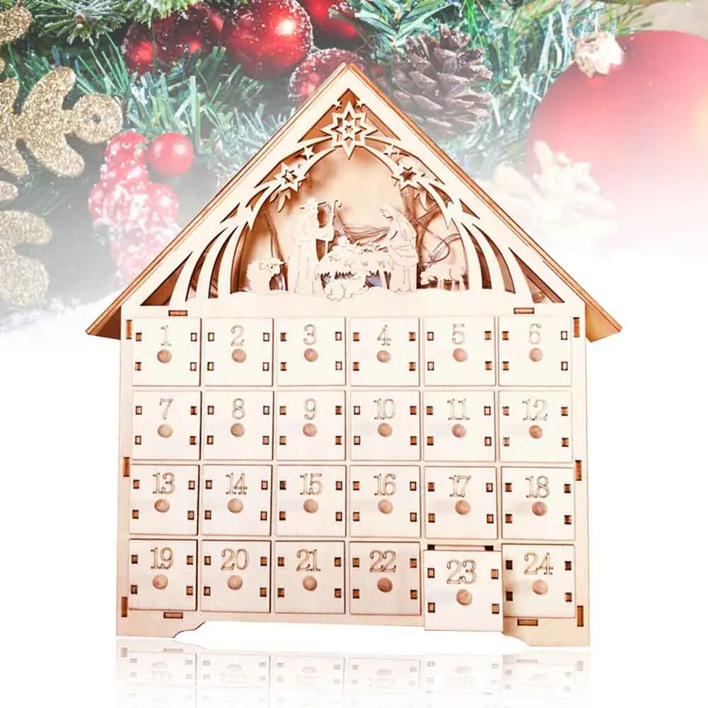 Адвент календарь выдвижные ящики обратного отсчета DIY праздничное украшение