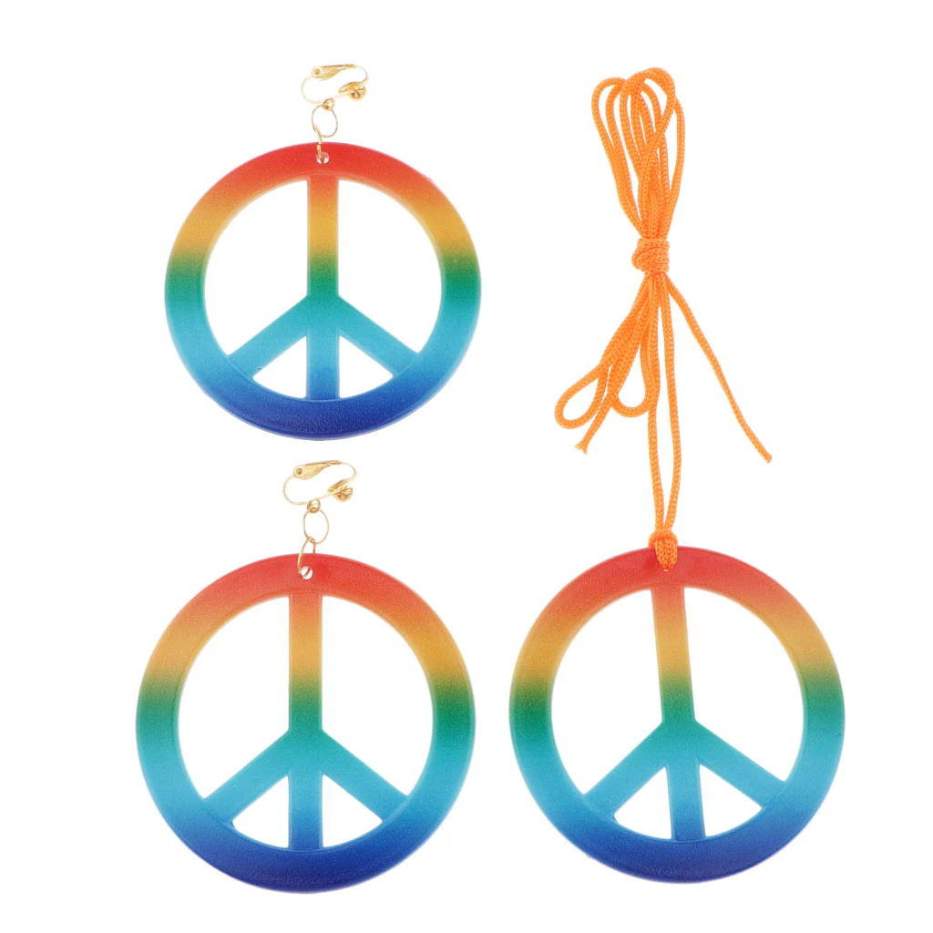 Ретро знак мира серьги ожерелье ювелирные изделия 1960-х вечерние костюмы |