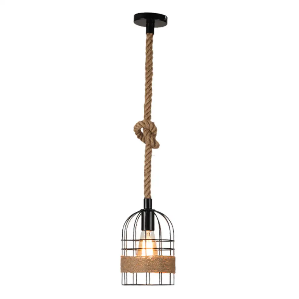 

Retro Style Pendant Light Rope Chandelier Ceiling Lamp Hanging Light Kit for Farmhouse Restaurant Ceiling Kitchen Indoor