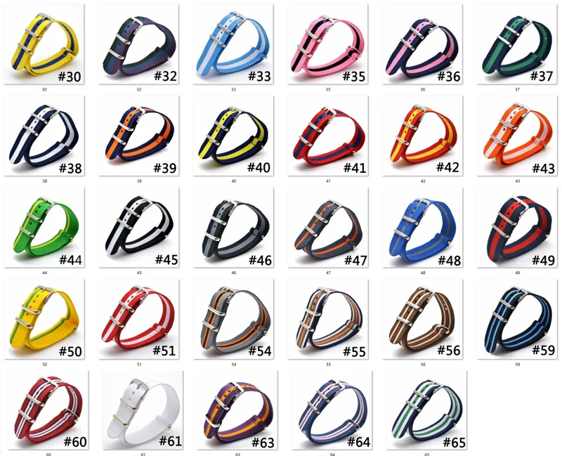 Ремешок мужской спортивный в стиле милитари Ширина 20 мм полоску нейлоновый