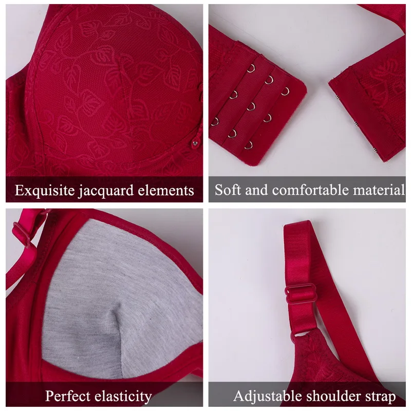 

Women's Fashion No Steel Ring Large Size Underwear Thin Bra Comfortable Solid Color Gathered High Quality Breast Cover Brasieres