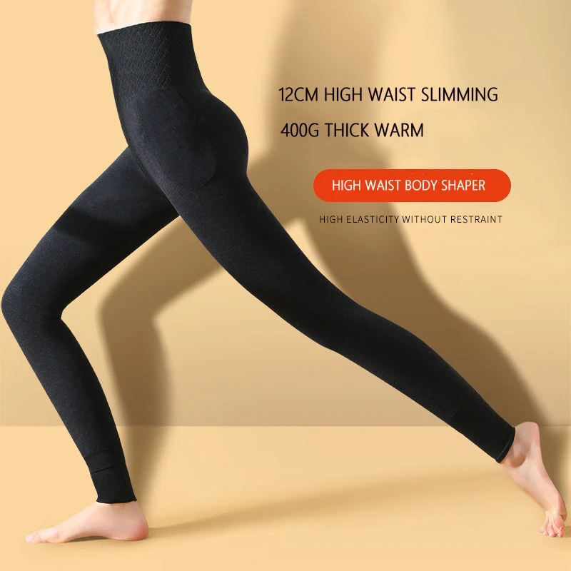 12CM High Waist Winter Thick Women Leggings Keep Warm Pants Casual Slimming Good Elastic Female Velvet Body Shaper | Женская одежда