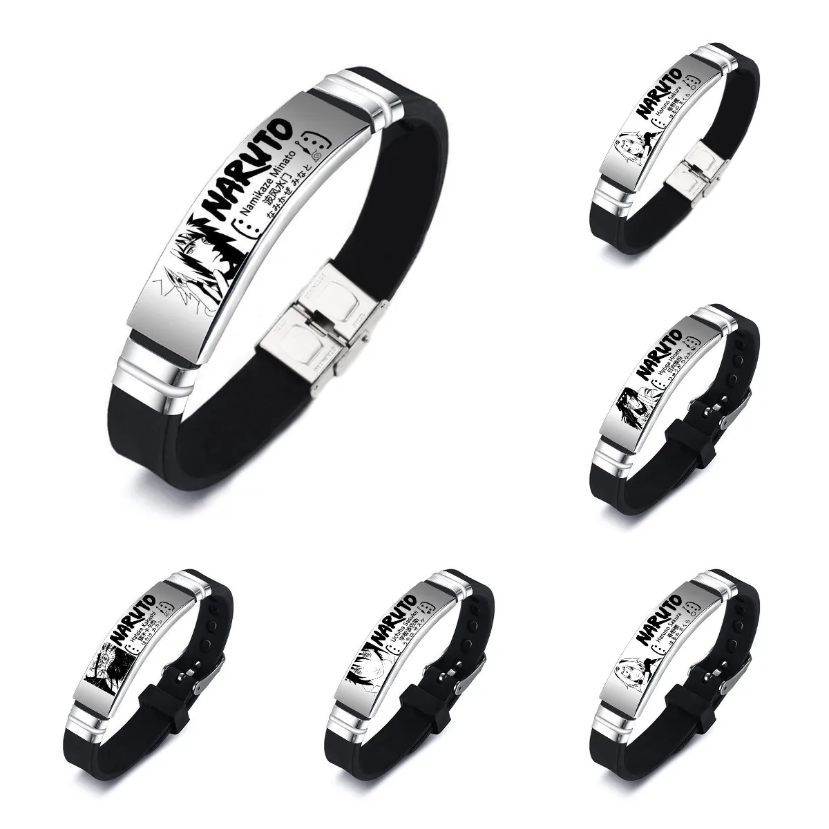 

Anime Ninja Bracelet wood leaf Sasuke kaleidoscope writing wheel eye metal bracelet wristband Cosplay props