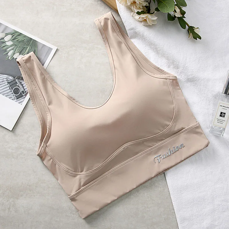 

Ladies Ice Silk Quick-Drying Beauty Vest Without Steel Ring Thin Base Underwear Girl Student Sports Bra