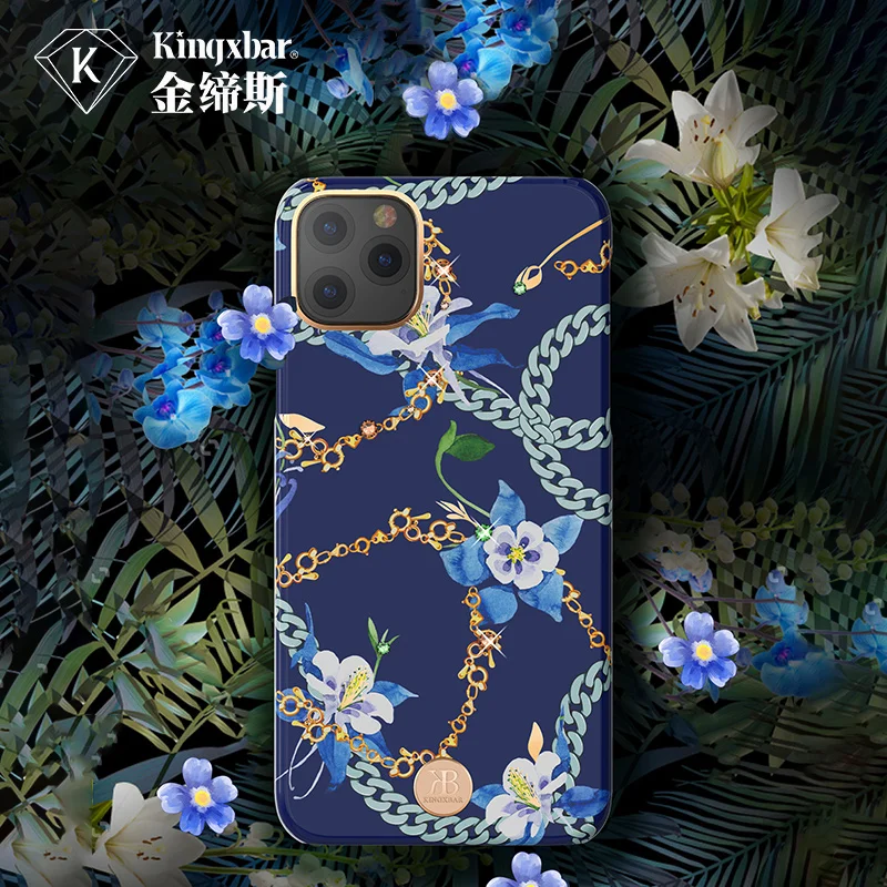 Kingxbar бабочка цветок алмаз чехол для iPhone 11/11 Pro/11 Pro Max задняя крышка Кристалл Стразы жесткий чехол для телефона для женщины