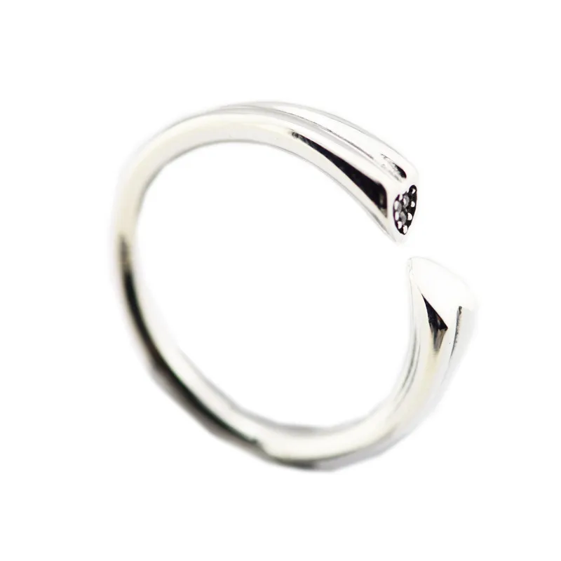 

Two Hearts Valentine Day Rings for Women 925 Sterling Silver Rings Jewelry Female Open Ring Jewelry Clear CZ Crystal Girl Ring