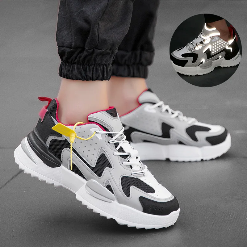 Мужские кроссовки на толстой платформе BomKinta модные повседневные Нескользящие из