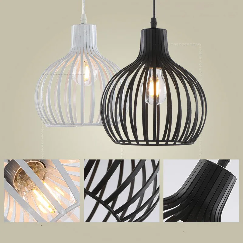 

Creative restaurant lamp art personality chandelier simple postmodern lampshade birdcage chandelier single head bar chandelier