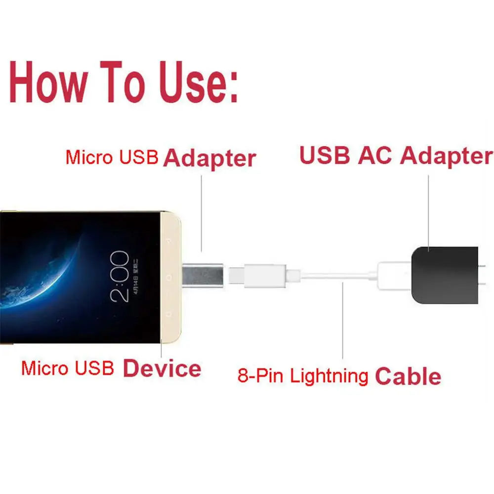 Переходник с разъема Lightning 8 Pin на Micro USB | Мобильные телефоны и аксессуары