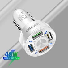 USB Car Charger Quick Charge  QC3.0 Fast Car USB Charger For iPhone 12 11 Pro Max Xiaomi Mi Samsung Huawei Mobile Phone Charger