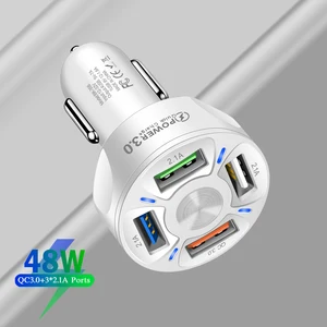 usb car charger quick charge qc3 0 fast car usb charger for iphone 12 11 pro max xiaomi mi samsung huawei mobile phone charger free global shipping