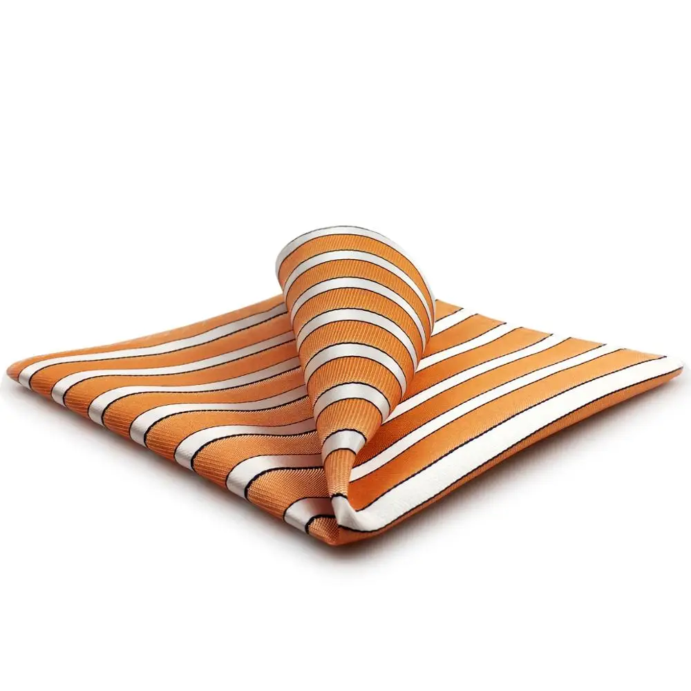 FH26 оранжевый белый полосатый Карманный квадратный модный платок для свадьбы Hanky |