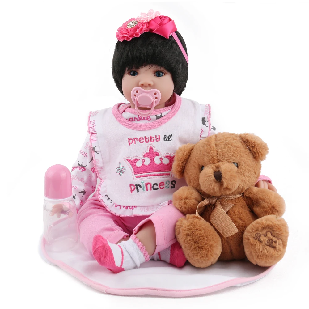 55 см настоящий Мягкий силиконовый винил bebes Reborn Baby Doll девочка игрушки