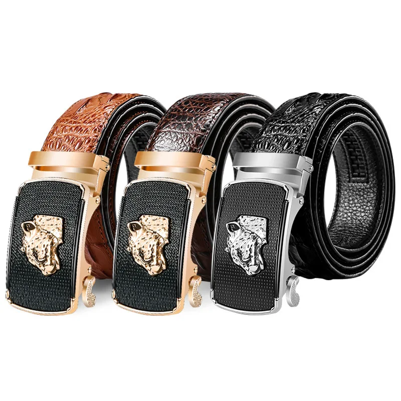 

PEIKONG Famous Brand russian Belt Men Top Quality Genuine Luxury Leather Belts man high for Men,Strap Male Metal AutomaticBuckle