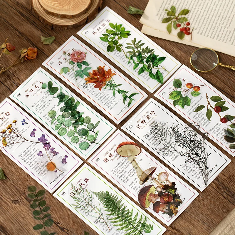 40 sheets Plant Leaves PET Sticker Package DIY Diary Bullet Journal Decoration Sticker Album Scrapbooking Japanese Stationery