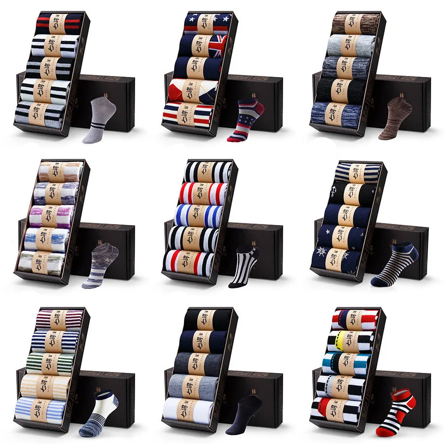 

5 Pairs/Lot Men's Cotton Socks 2019 New styles Black Business Men Socks Breathable Autumn Winter for Male