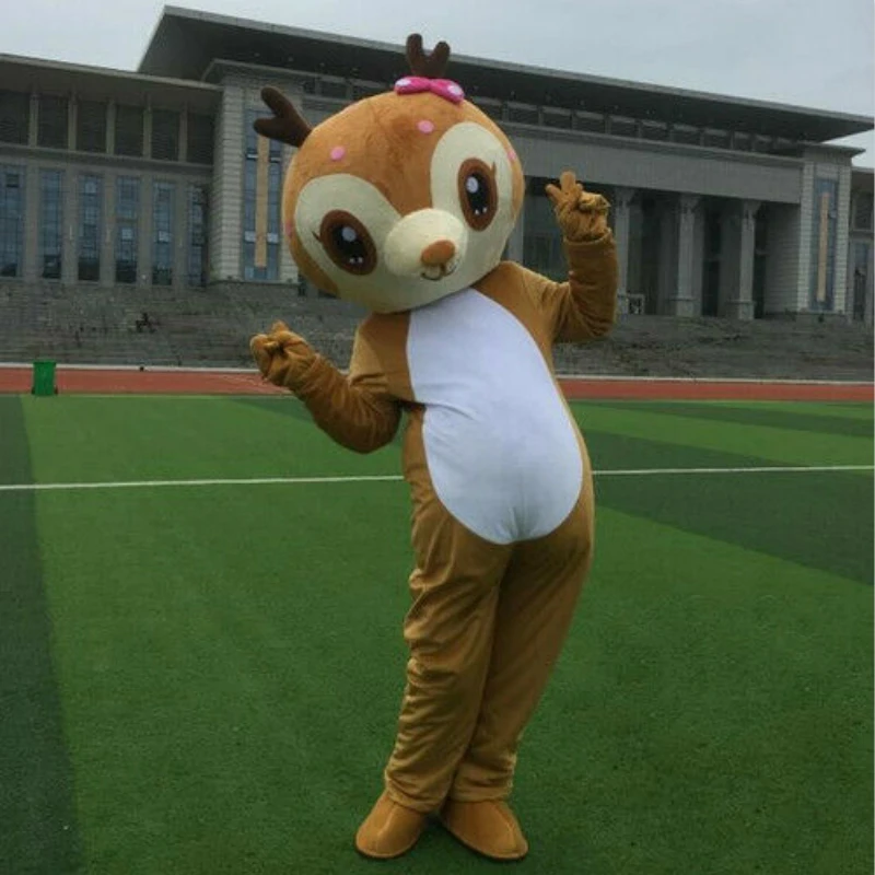

Cute Sika Deer Mascot Costume Party Outfits for Christmas Halloween Easter Carnival Stage Performance Cosplay Props Suit