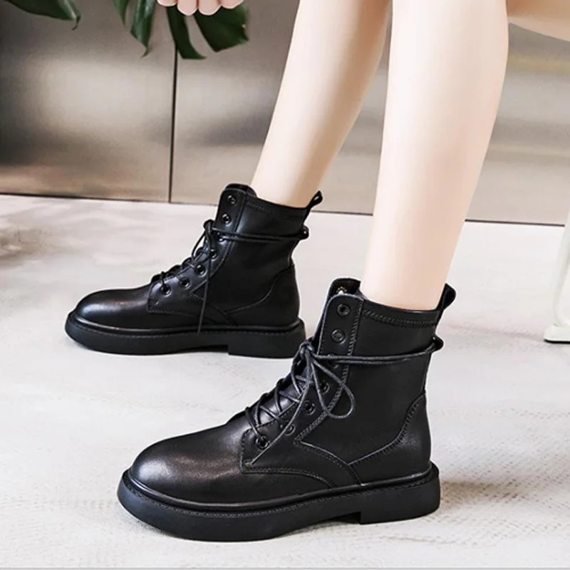 

Осень 2020, Новое поступление, женские ботинки Martin, высокие ботинки на платформе со шнуровкой, обувь средней высоты на толстой подошве