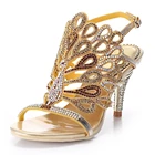 Босоножки стразы женские на высоком каблуке, модные сандалии с открытым носком, туфли с кристаллами, разные цвета, W0003, лето