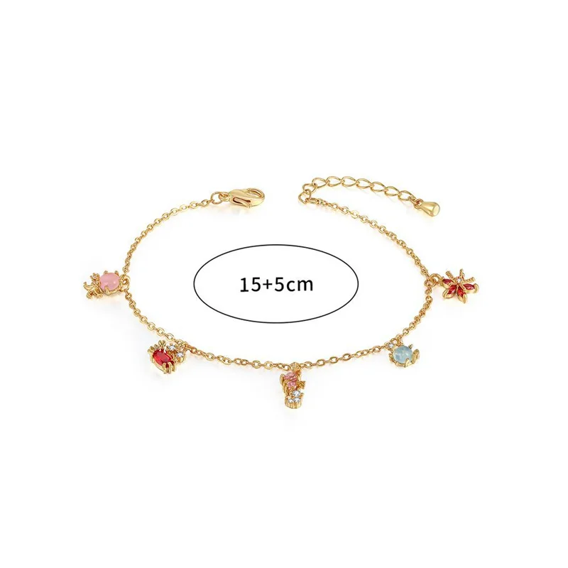 

Zircon Crystal Starfish Dolphin Bracelet For Women Cute Ocean Animal Bracelets Rhinestone Charm Bracelet Female Jewelry Pulseras