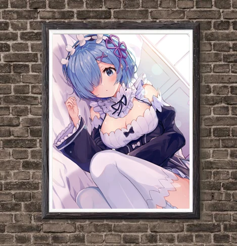 Принцесса Rem милая девушка Аниме Re.Zero Life цифровой аниме веер Искусство Холст