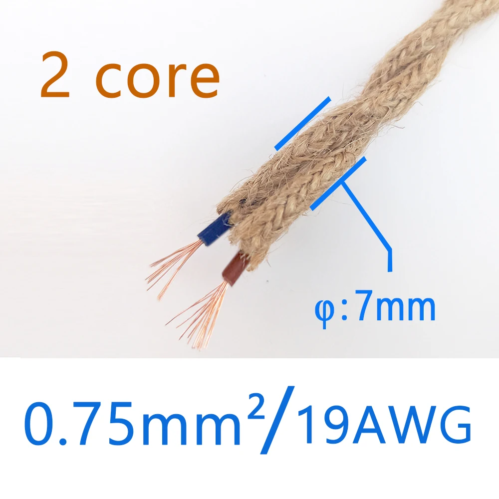 

Винтажный пеньковый кабель Awg для светильников