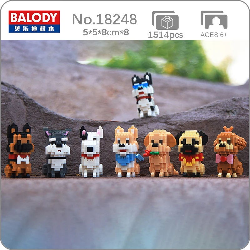 

Balody 18248 Shiba Bull Terrier Bulldog Husky Wolfhound Teddy Schnauzer Dog Pet Mini Diamond Blocks Bricks Building Toy no Box