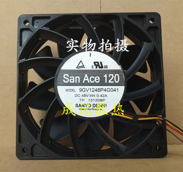SANYO DENKI 9GV1248P4G041 постоянного тока 48В 0.42A 120x120x25 мм 4 провод Круглый Вентилятор для