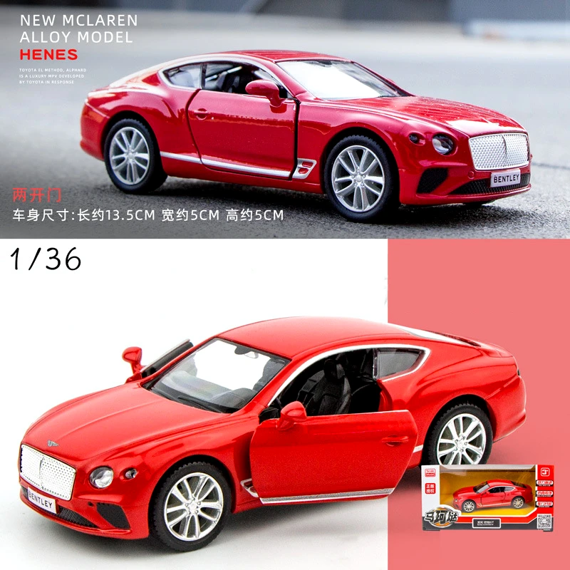 

1/36 Bentley Contilental GT Metal Vehicle Diecast Pull Back Cars Model Toys for Boy Collection Xmas Gift Office Home Decoration