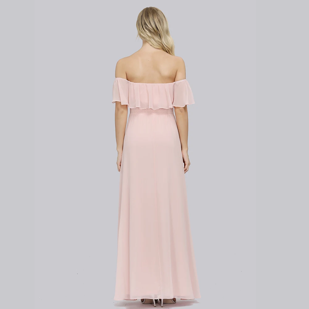 Розовое платье подружки невесты с вырезом лодочкой размера плюс Vestidos De Soriee XUCTHHC