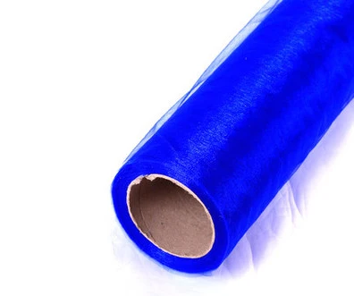 Royal blue 70 см в ширину* 50 ярдов длинные Хрустальные органзы многоцветные рулонные Тюлевая ткань драпировки для свадьбы фон день рождения украшения - Цвет: Royal blue
