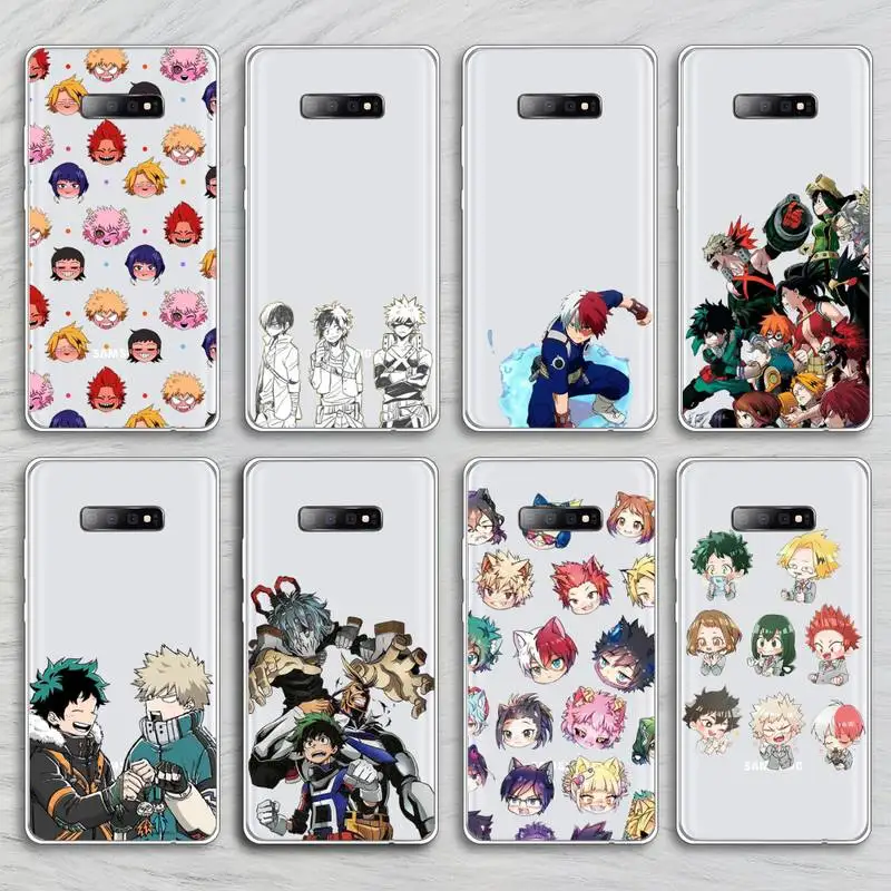 

anime cute Hero Academia Phone Cases Transparent for Samsung A71 S9 10 20 HUAWEI p30 40 honor 10i 8x xiaomi note 8 Pro 10t 11