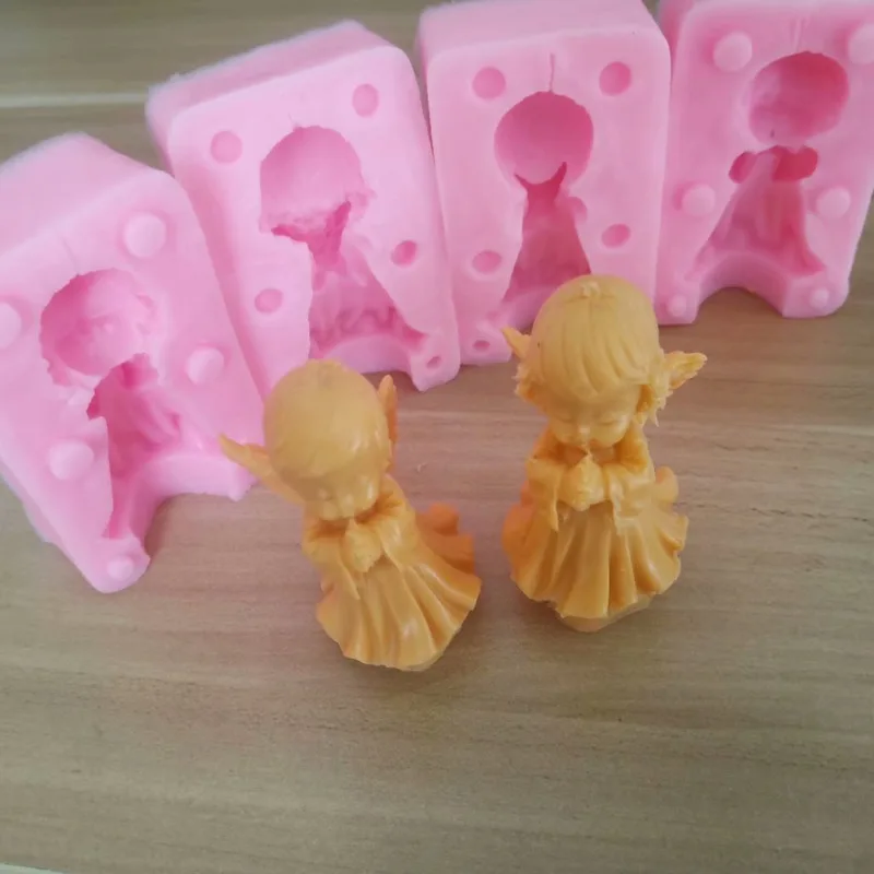 

Силиконовая форма в форме ангела, 3D форма для мастики, помадки, шоколада, жевательной формы, инструменты для украшения торта, выпечки