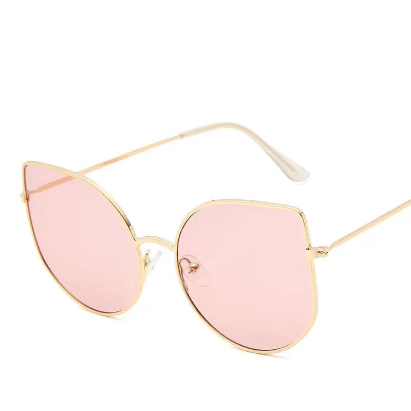 

2019 New Korean metal cat eye flat mirror female fashion large frame glasses popular multicolor Latest model famous brand