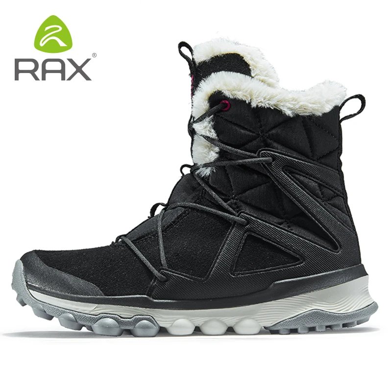 RAX Men's Hiking Shoes Latest Snowboot Anti-slip Boot Plush Lining  Mid-high Classic Style Hiking Boots for Professional Men