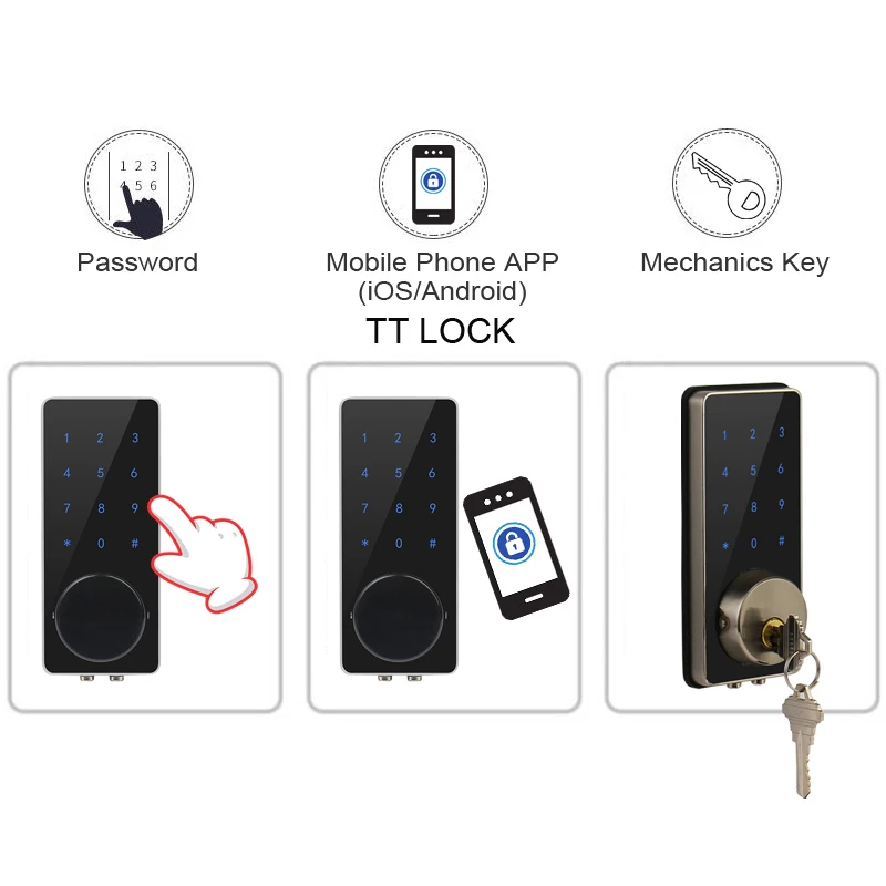 Электронный дверной замок с Bluetooth интеллектуальный для дома поддержкой Wi Fi и